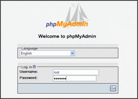 Phpmyadmin login